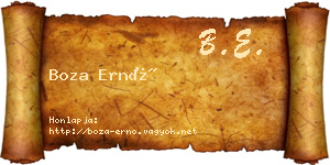 Boza Ernő névjegykártya